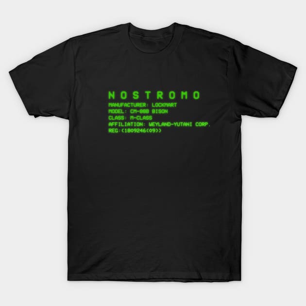 Nostromo Alien Ellen Ripley T-Shirt by Simonpeters98